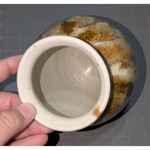 Handcrafted Studio Pottery Vase 7" Tall Drip Glaze Colorful & Unique - Picture 10 of 15